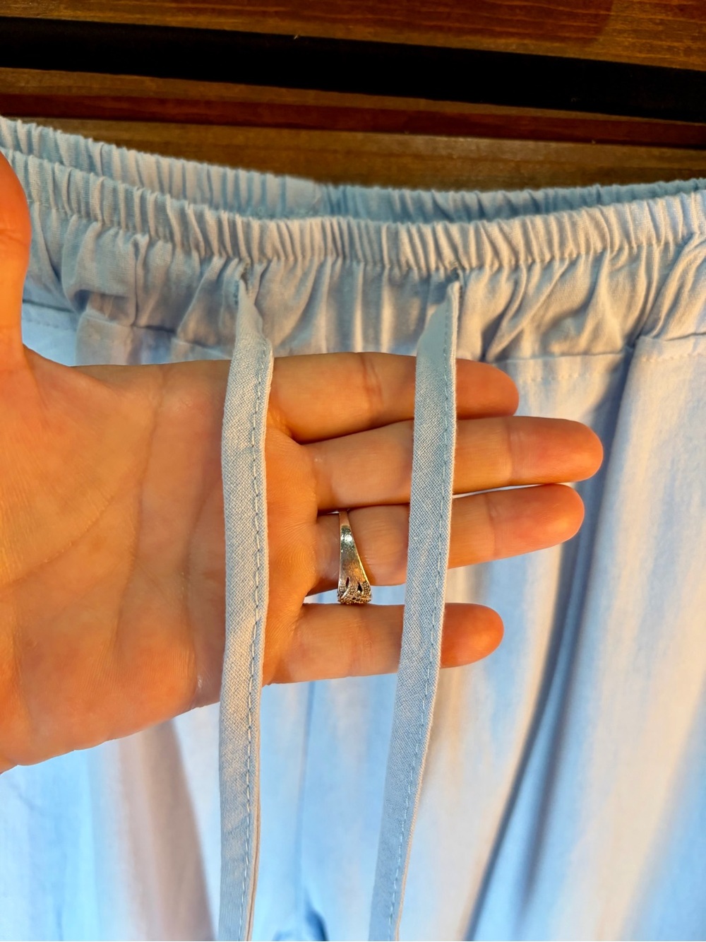 Amazon Women's Light Blue Cotton Linen Blend Pajama Lounge Pants Size Large πΈ - Picture 4 of 8